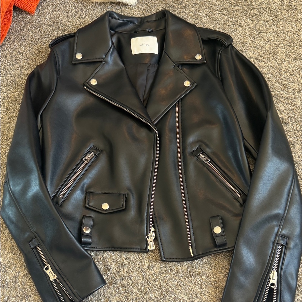 Wilfred Classic Black Leather Jacket